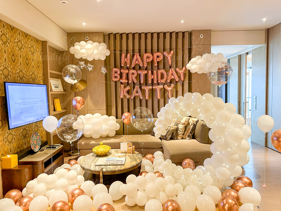 縮圖：白玫瑰金調月亮氣球｜完美生日派對裝飾｜Beautifly Balloon氣球佈置專家