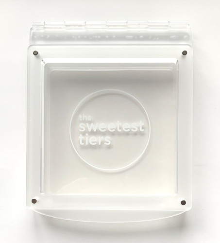 Upgraded Magnetic Cookie Stencil Holder 5.7"x5.7" With Screen & Spatula | 2-in-1 Frame For Airbrush & Icing Decorating