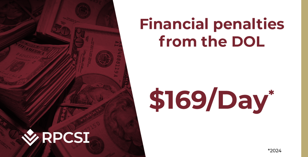 Financial Penalties from the DOL   Icon: $169/Day*