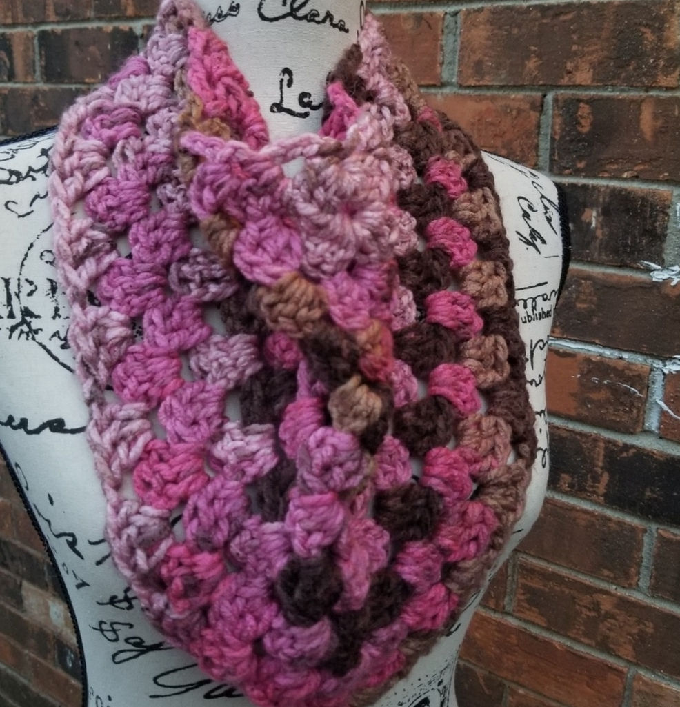 Crochet Shawlette W/Gold Button