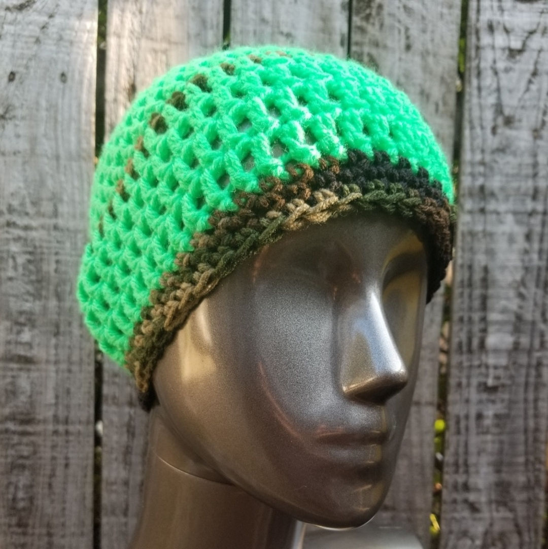 Crochet Unisex Camo Hat