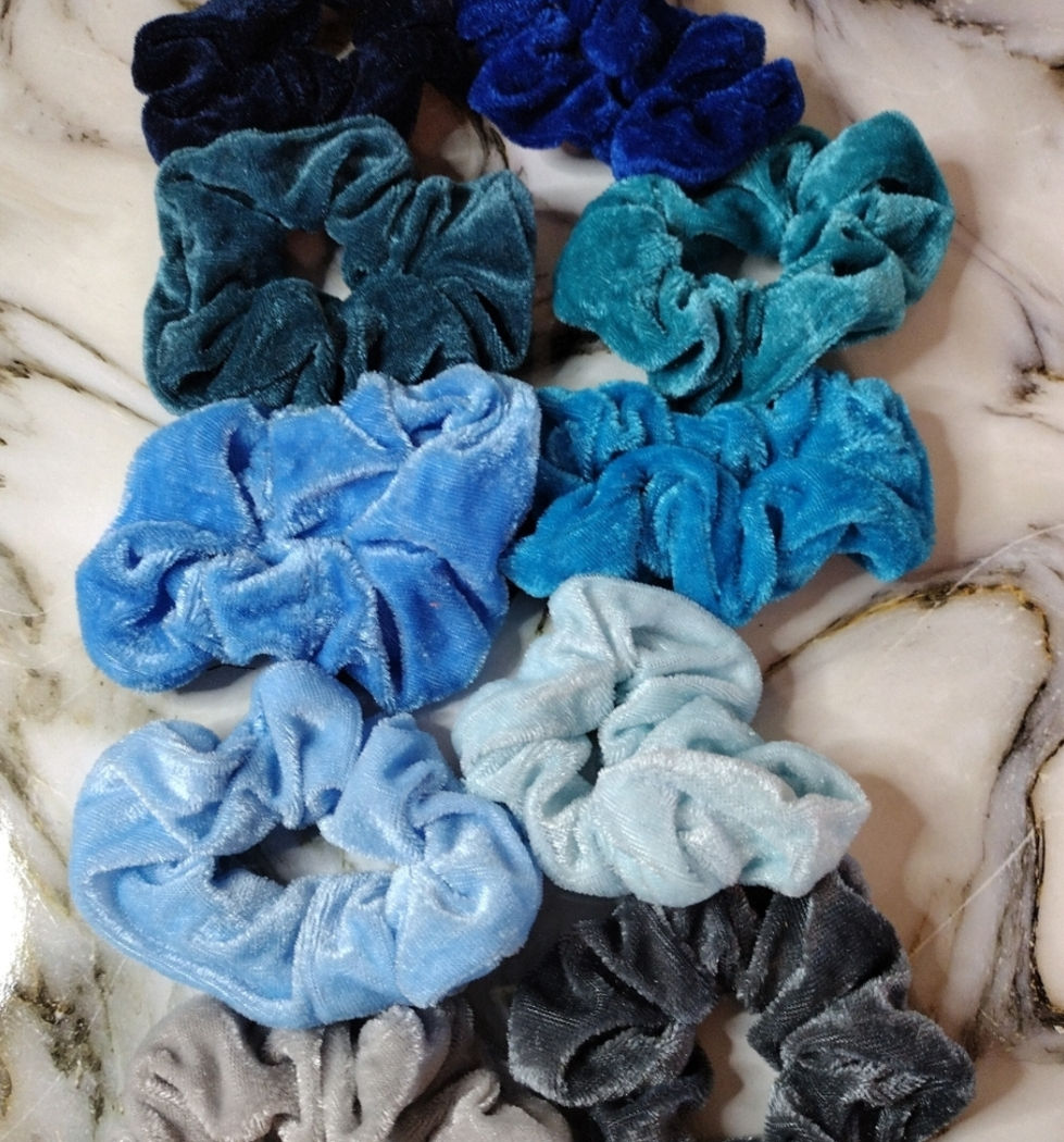 Multi-Colored Velour Scrunchies Ponytail Holder (50 piece set)