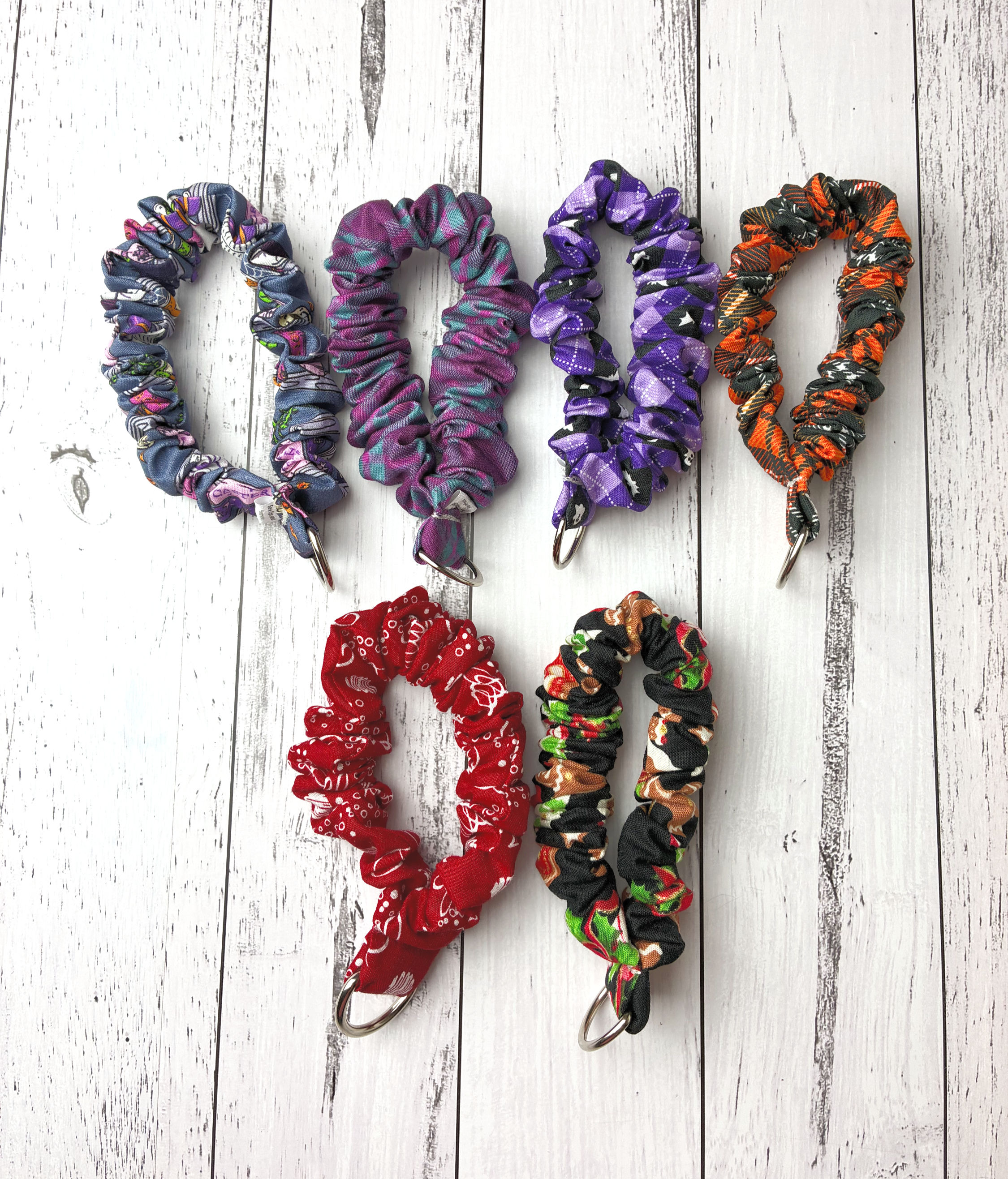 Halloween and Christmas Scrunchie Key Wristlet