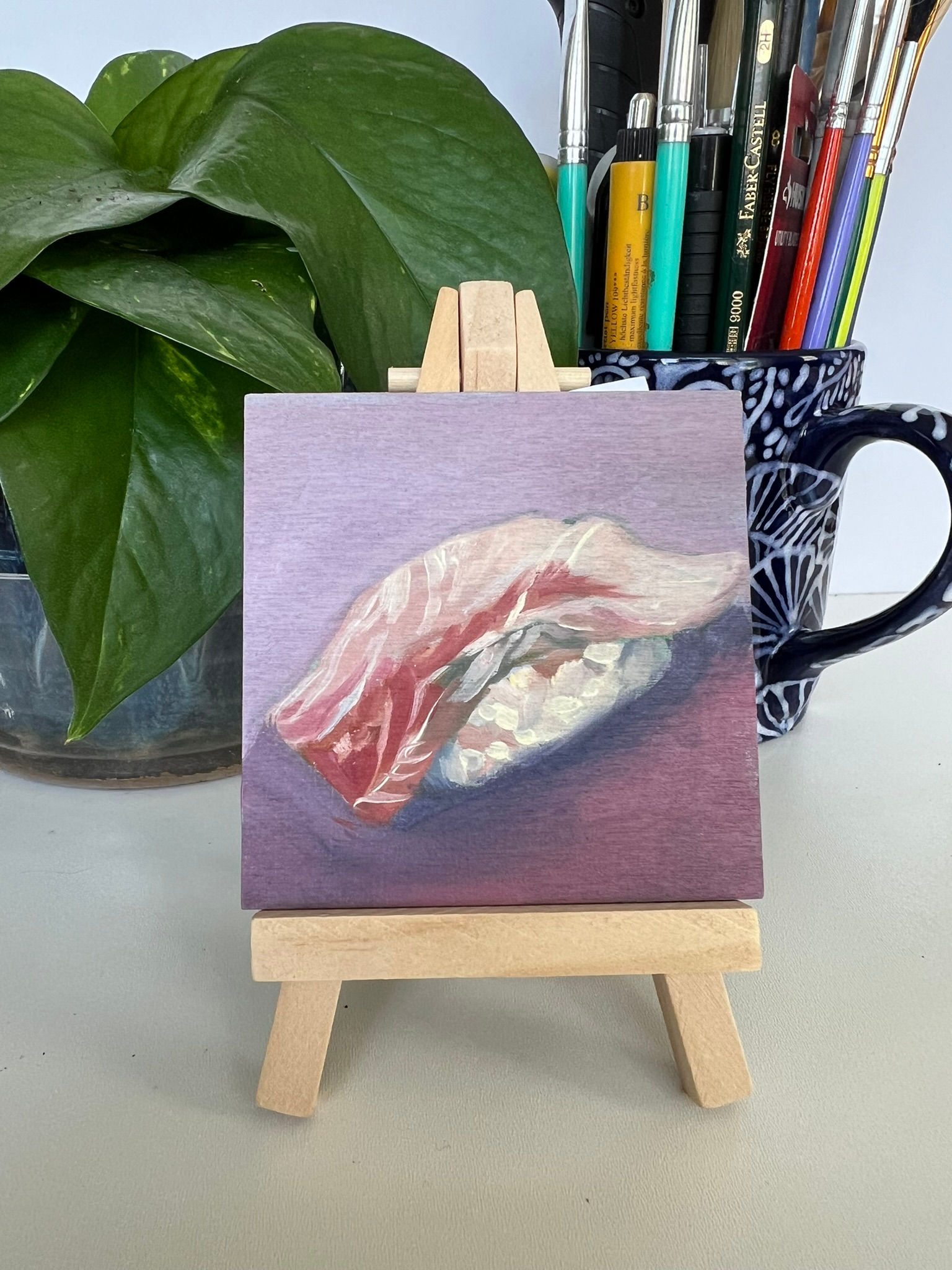 Tuna Nigiri - mini original oil painting