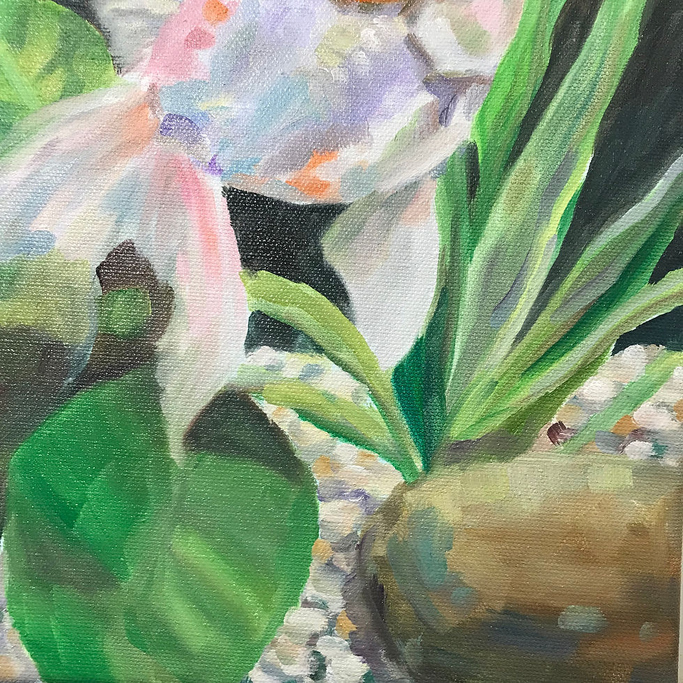 Thumbnail: Original Goldfish Oil Painting on Canvas 12x12 inches (Framed)