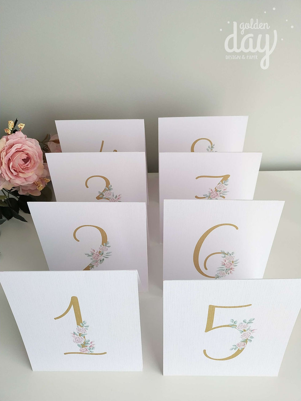 Miniatura: Marcadores de mesas desdobrável - ramo de flores - 5