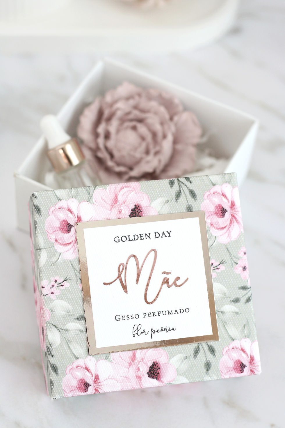 Peónia em gesso perfumado - Edição Mãe - 01