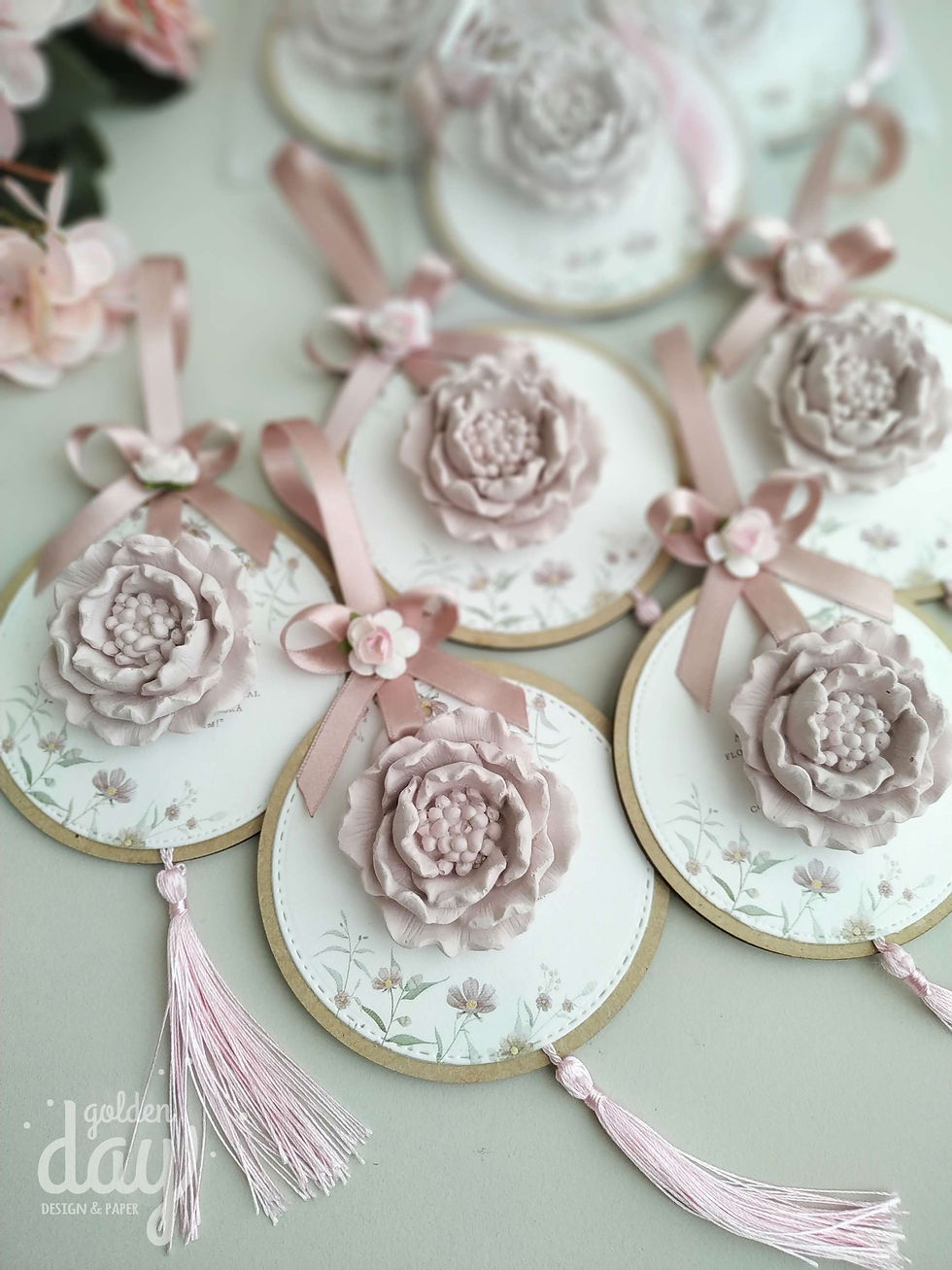 Miniatura: Pêndulo em MDF gesso perfumado peônias - Clara Maria - 4