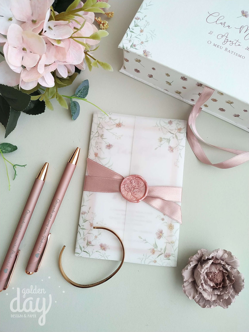 Miniatura: Convite especial peônias padrinhos - Clara Maria - 3