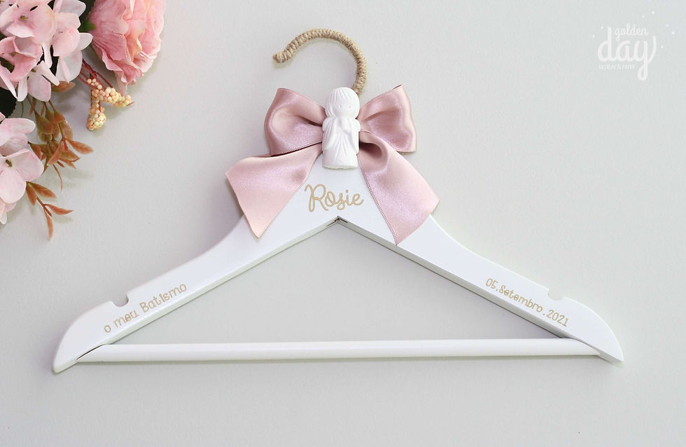 Cabide batizado - gesso anjinho - Victória - 2