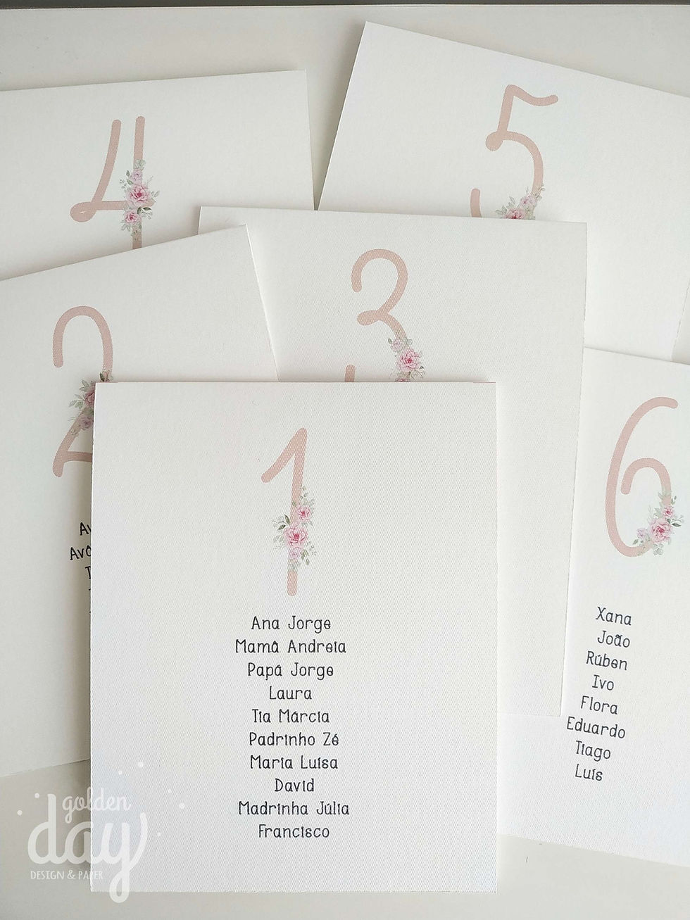 Miniatura: Marcadores de mesas desdobrável - rosas - 3