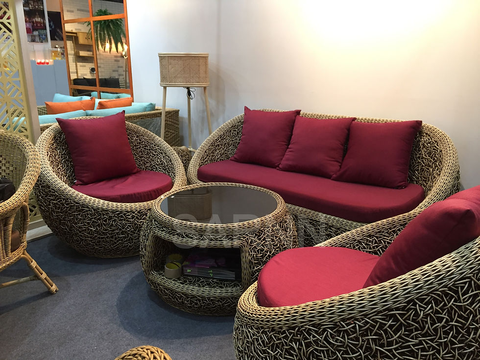 サムネイル： 本物の籐で作られたアポロ リビング ルーム セット