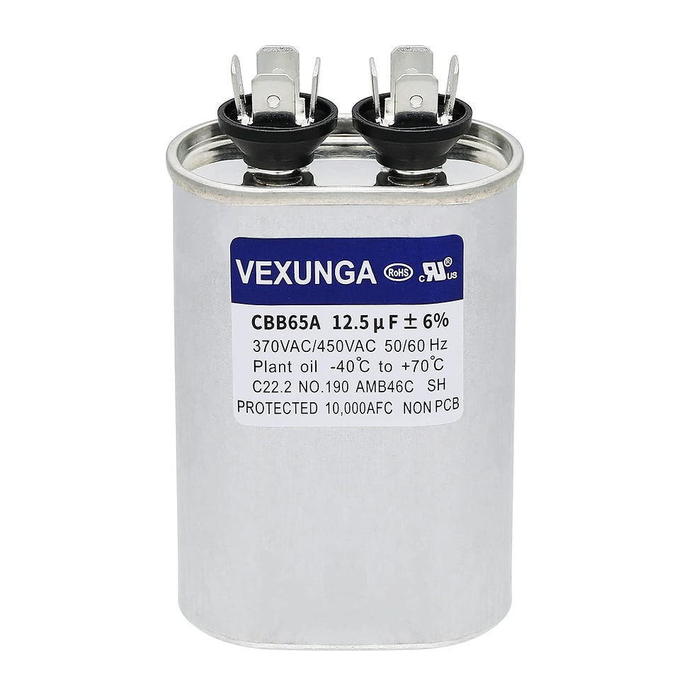 Thumbnail: 75/7.5 uF 75+7.5 MFD 370V or 440V Dual Run Start Round A/C Capacitor CBB65 CBB6