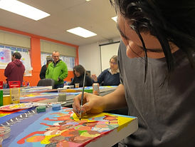 RainbowRefugee participant painting