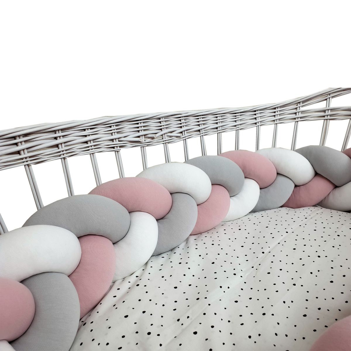 Tour De Lit Tresse 3 Grains Rose Poudre Blanc Et Gris Gribouilletachambre Tour De Lit Tresse 3 Grains Rose Poudre Blanc Et Gris Gribouilletachambre