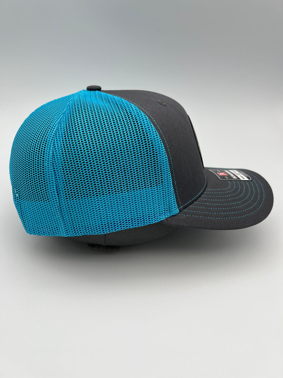 Thumbnail: Southern Harlequin Black Leather Patch Hat - Gray/Blue