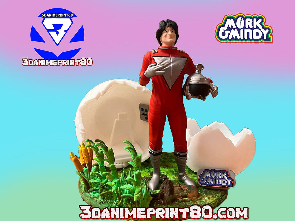 Mork e Mindy Nano Nano 26 CM base con uovo Cult Serie TV anni 80 Action Figure