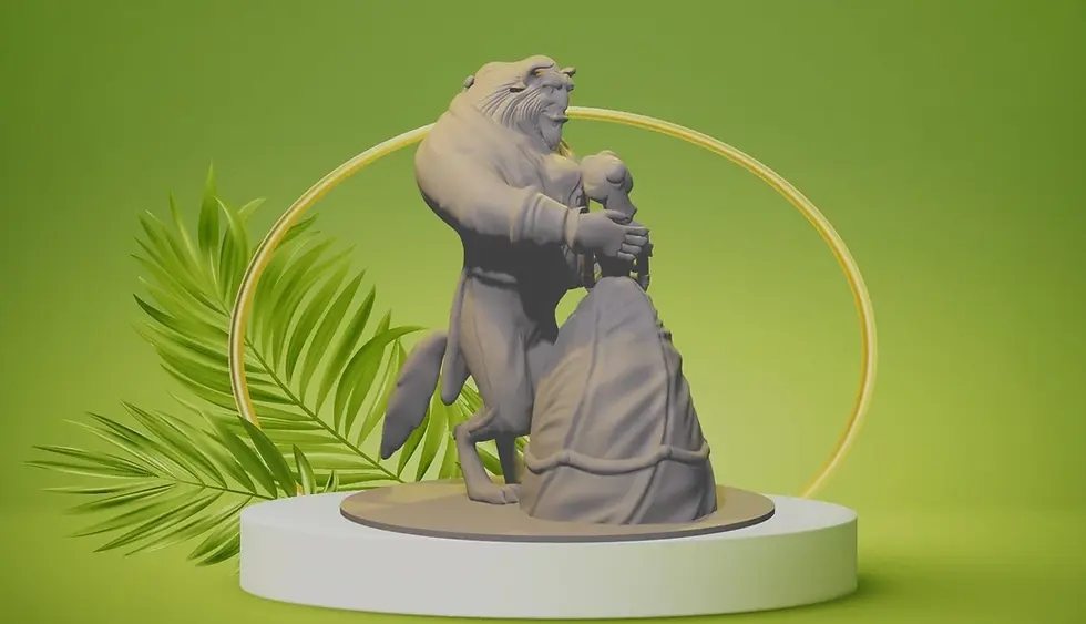 La Bella e la Bestia Beauty and Beast Stampa 3D 19 cm Non Dipinto Non Assemblato