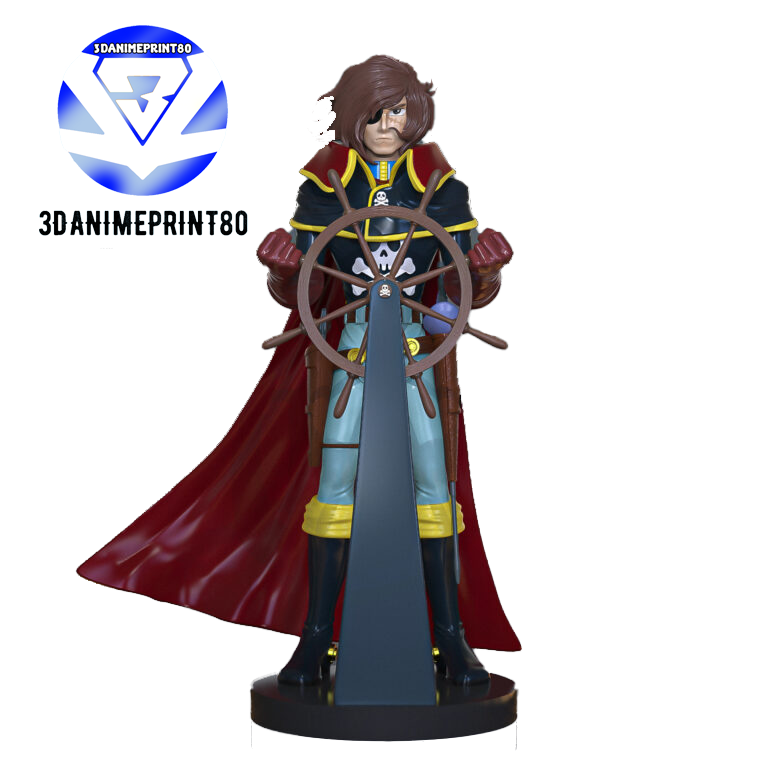 Capitan Harlock Rudder Action Figure DIPINTO A MANO