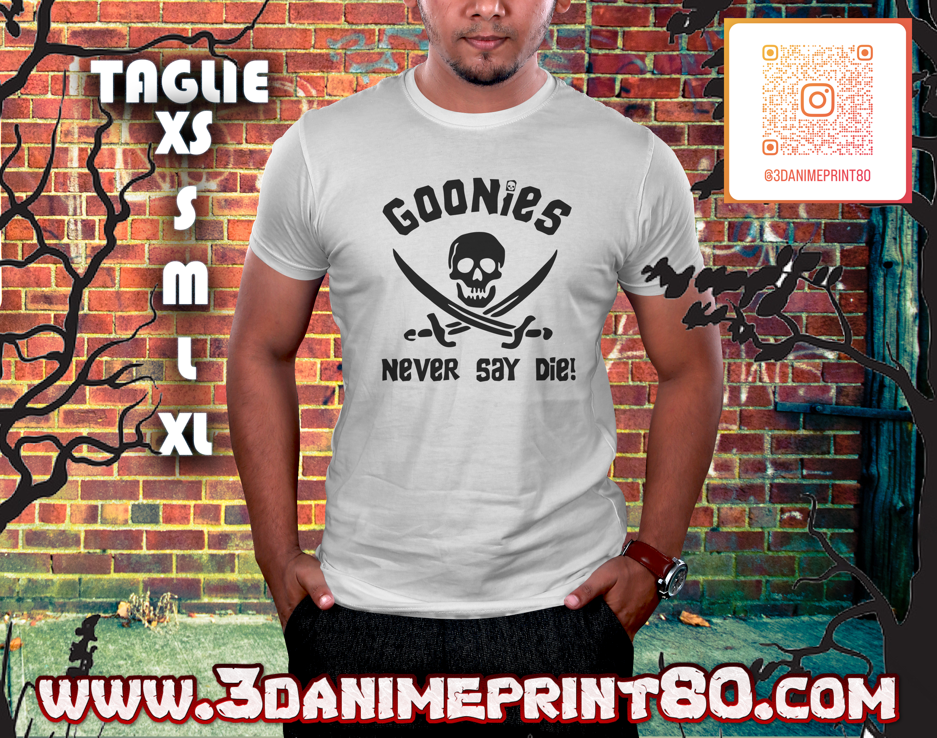 T-shirt Goonies Never Say Die, Unisex film Goonies amanti dei film anni '80