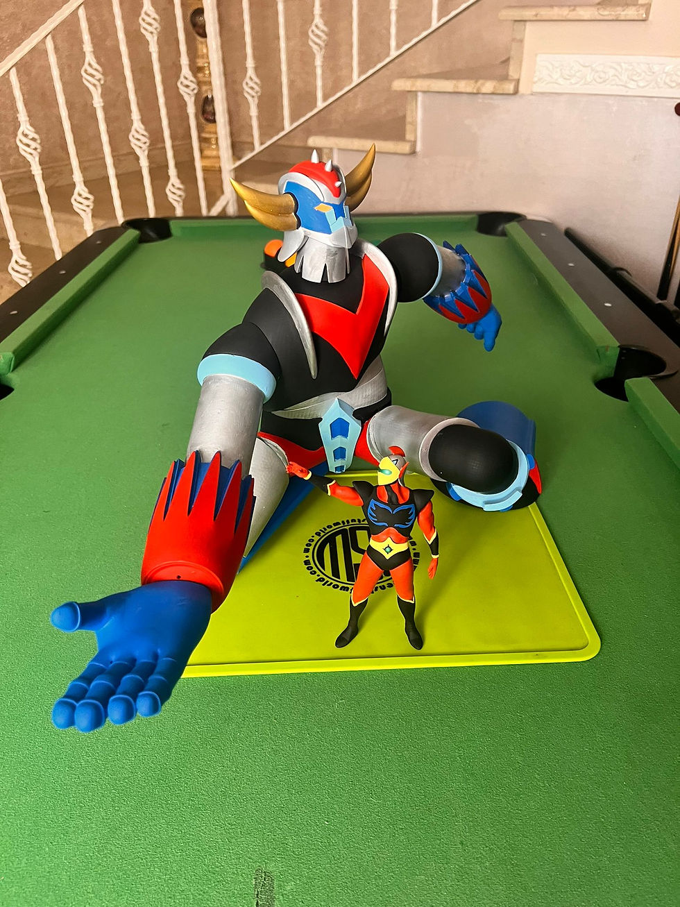 Duke Fleed Actarus 20 cm + Goldrake 36 cm Action Figure DIPINTO A MANO