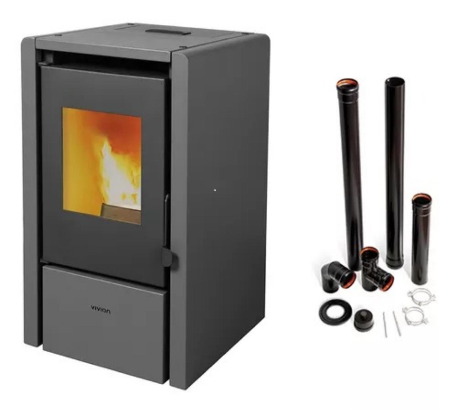 Calefactor A Pellet Vivion Piccola 6kw+kit Instalación