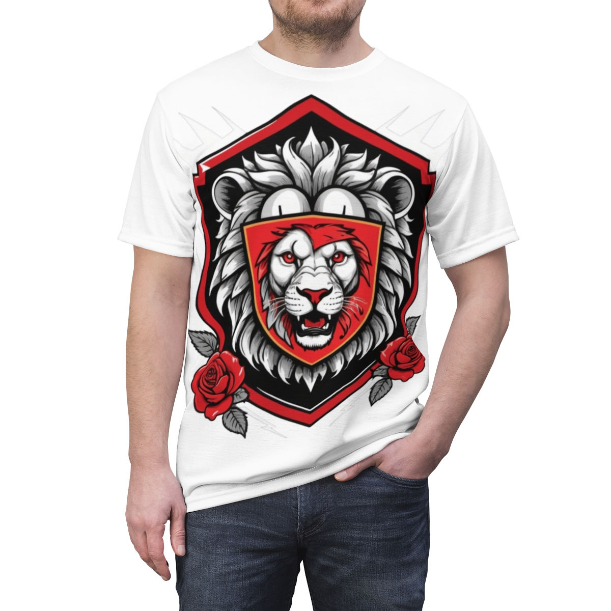 Unisex Cut & Sew Tee (AOP) leo.in community