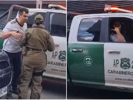 CELEBRACIÓN POR COLO COLO: INSTRUYEN SUMARIO POR CARABINERO EBRIO QUE SE SUBIÓ A PATRULLA POLICIAL