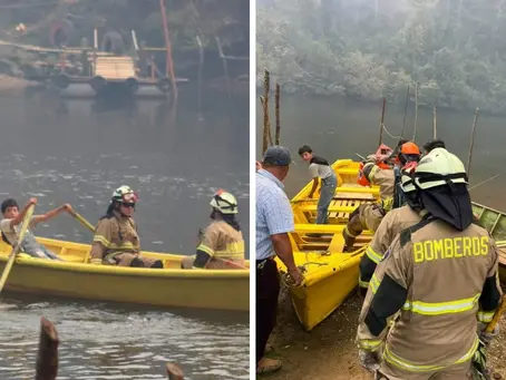NIÑO DE 13 AÑOS TRASLADA A BOMBEROS EN SU BARCAZA PARA COMBATIR INCENDIOS FORESTALES