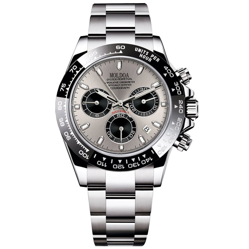 Thumbnail: Tigerao Men's Quartz Watch with silver steel strap