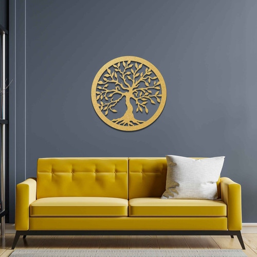 Tree of Life Wooden Wall Art Round Family Tree Wooden Wall Decoration Art Dukecraft
