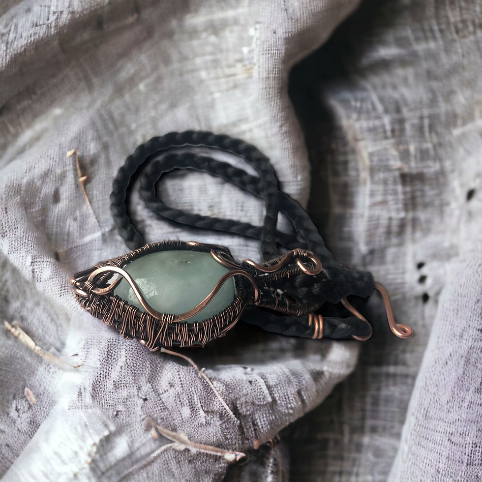 Thumbnail: Blue Aquamarine double sided pendant.