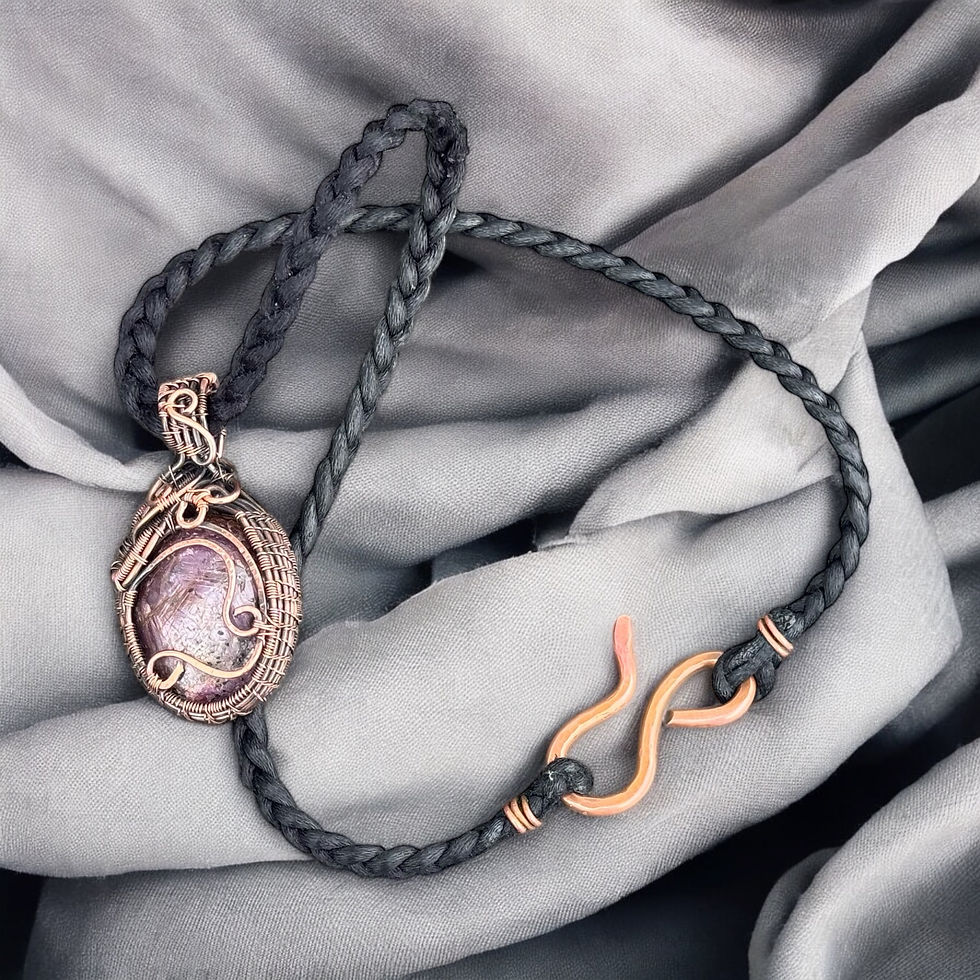 Thumbnail: Intricately woven double sided Ruby Pendant