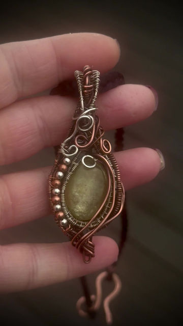 Thumbnail: Sterling Silver & Copper Yellow Apatite Pendant 
