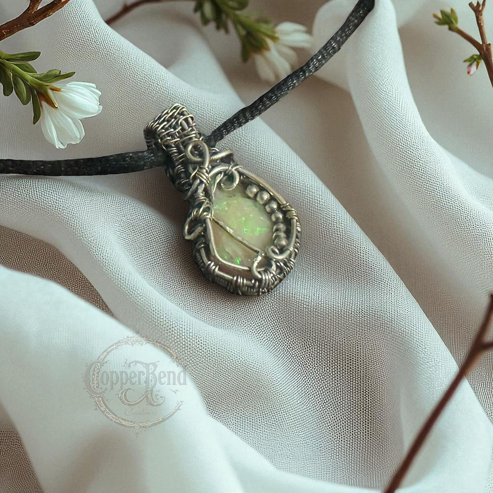 Thumbnail: Sterling Silver Raw Opal Pendant