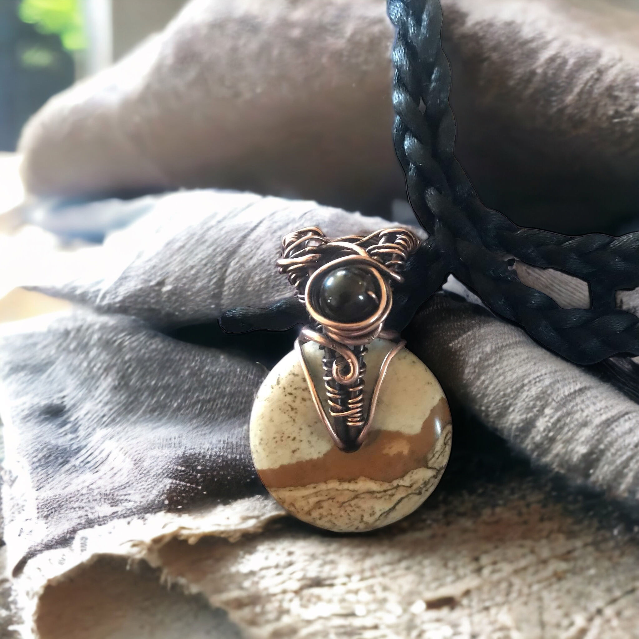 Picture Jasper Unisex Pendant