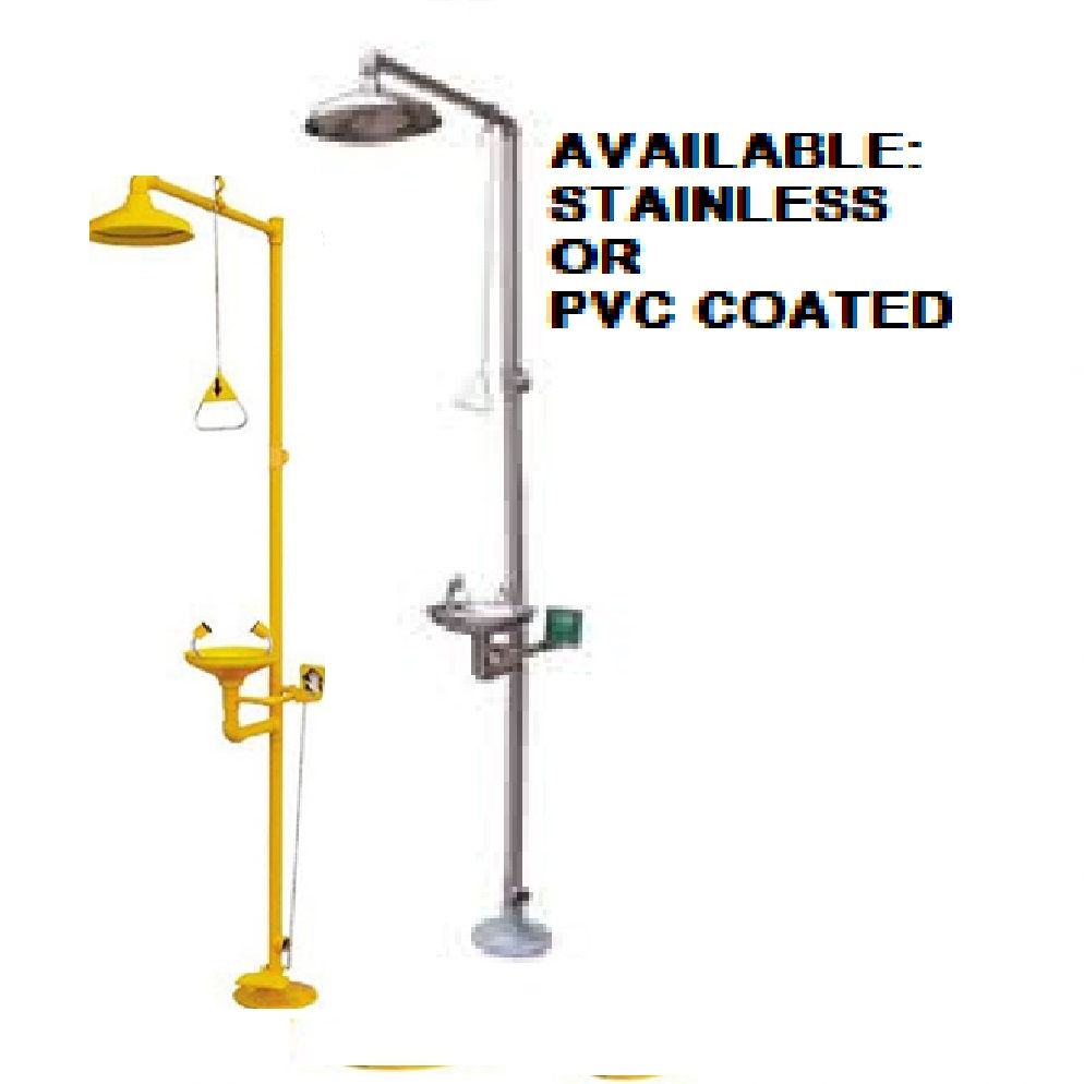 Emergency Eyewash Shower Combination Stainless Foot And Hand Operated