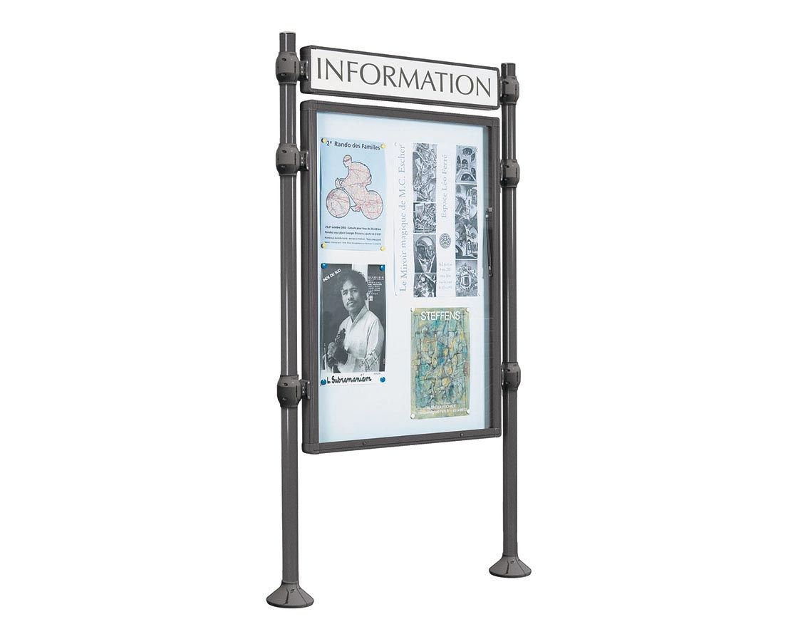 Province outdoor poster case – Brushed Stainless steel top