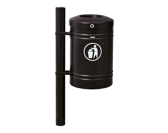 Thumbnail: Standard steel litter bin –brushed Stainless steel - 40 litres