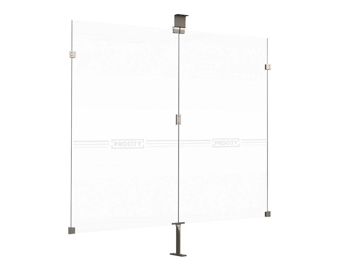 Side cladding for "M" Voute with glass cladding covered walkway