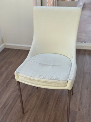 ripped dining chairs before reupholstery Manchester worn fabric