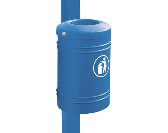 Thumbnail: Wall mounted steel litter bin - 40 litres