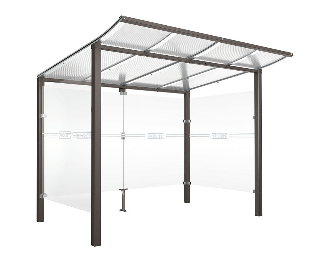Modulo bicycle shelter with glass cladding