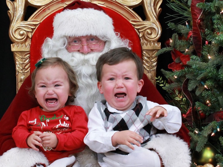 Kids crying with Santa