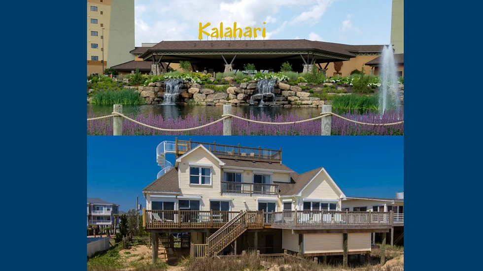 RAFFLES: Kalahari Water Park 2 Bedroom Suite OR 4 Night Beach Vacation in Virginia