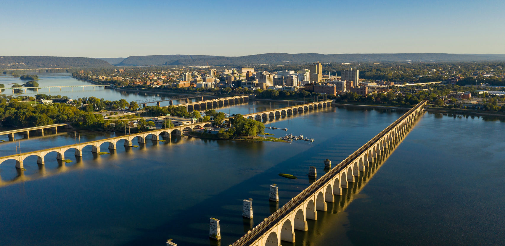 Aerial view of Harrisburg Pennsylania
