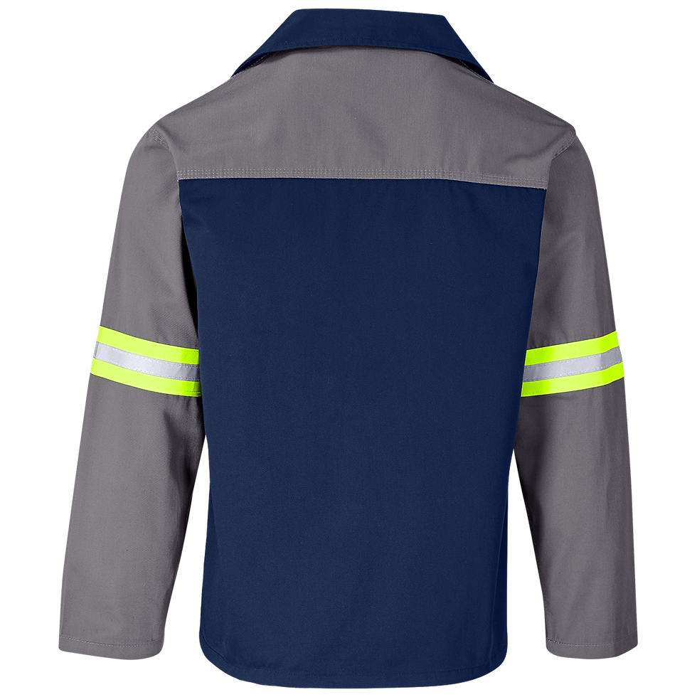 Thumbnail: Site Premium Two-Tone Polycotton Jacket - Reflective Arms - Yellow Tape
