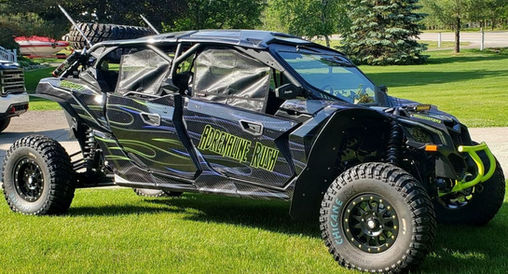 Custom Barrett Hepburn Design Can-Am X3 Max flames manta green wrap kit.jpg