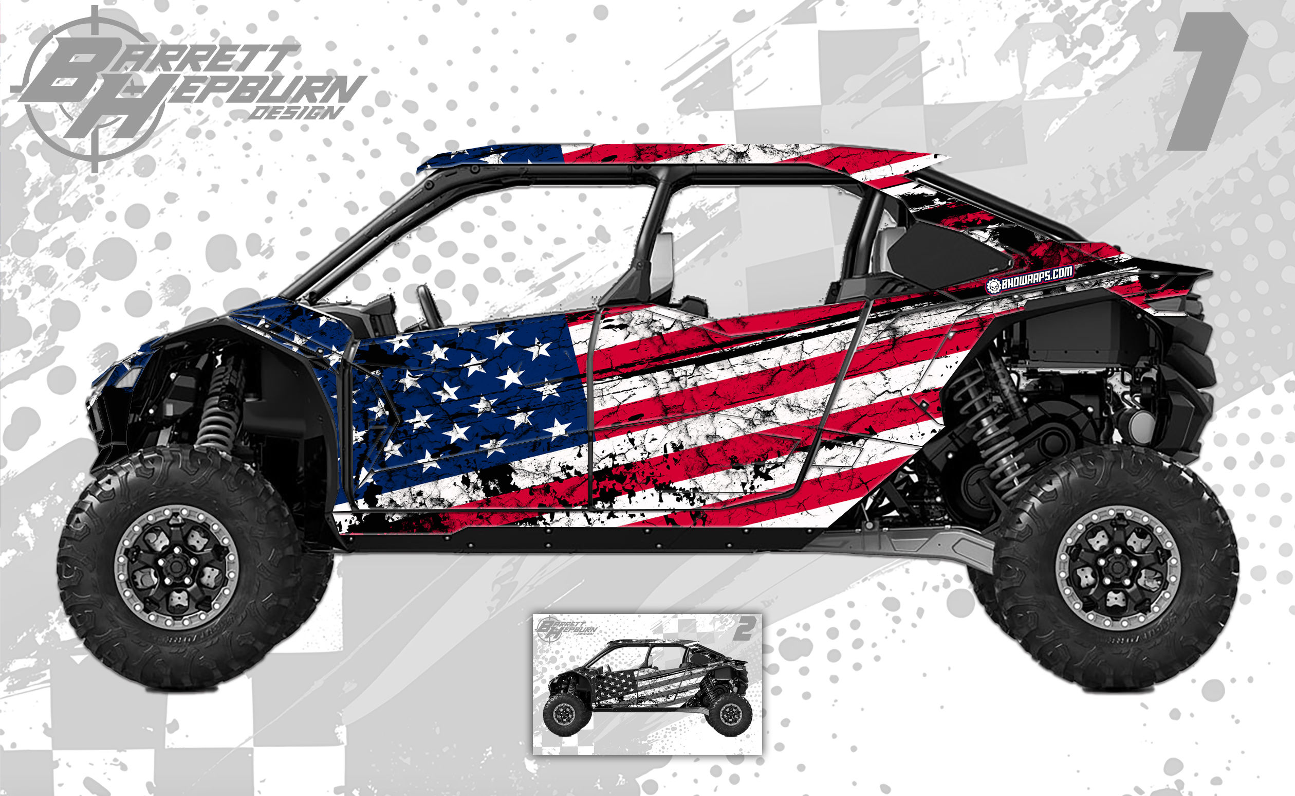 Old Glory Flag (Kawasaki Teryx5 H2 Wrap Kit)