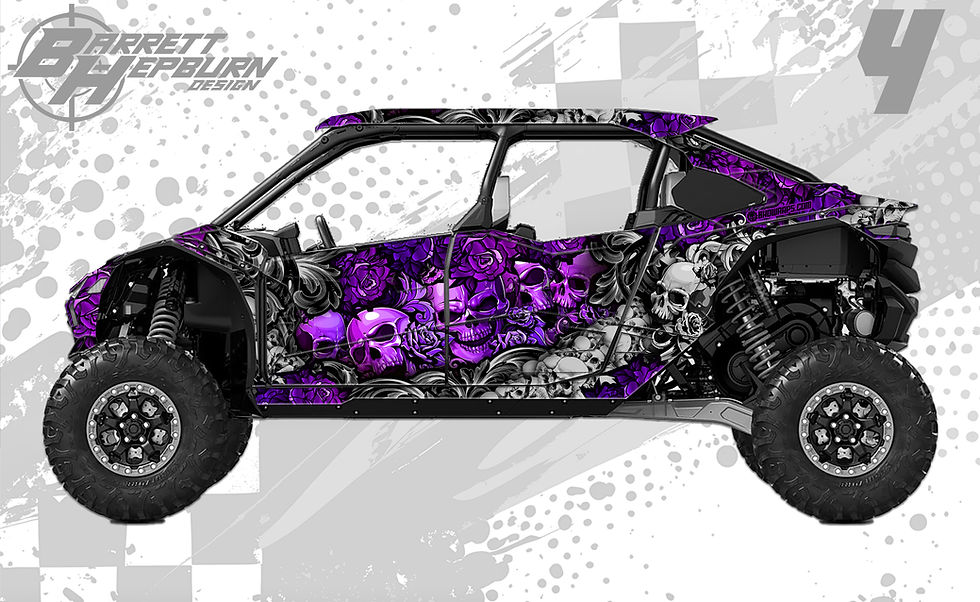 Thumbnail: Skulls and Roses (Kawasaki Teryx5 H2 Wrap Kit)